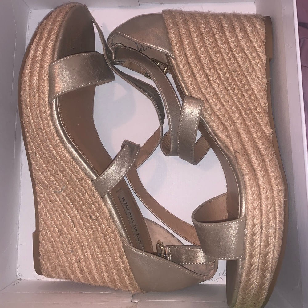 Gold Steve Madden Wedges